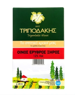 Ερυθρός Ξηρός Οίνος σε Ασκό ΤΡΙΠΟΔΑΚΗΣ 20lt