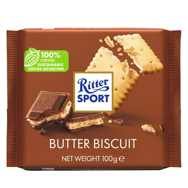 Σοκολάτα Γάλακτος με Μπισκότο Βουτύρου RITTER SPORT 100gr