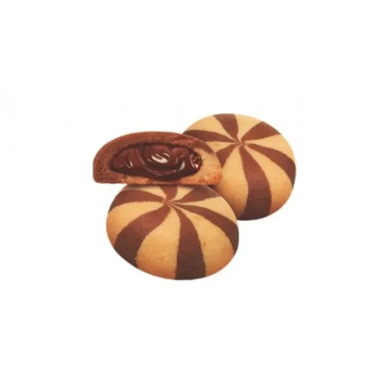 Cookies Ατομικό Δίχρωμo Λευκό - Κακάο με Γέμιση Πραλίνα Φουντουκιού 3kg