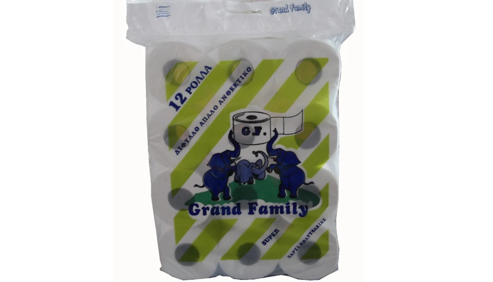 Χαρτί Υγείας Ρολό Οικιακό 2Φ Λείο GRAND FAMILY 12τμχ