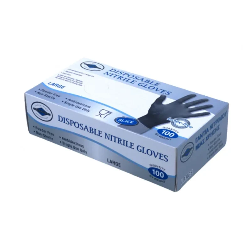 Γάντια Νιτρυλίου Μαύρα Large ΘΑΛΑΣΣΙΝΟΣ 100τμχ