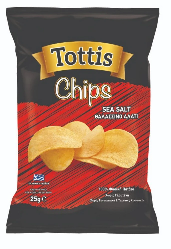 Πατατάκι Κυματιστό Αλάτι TOTTIS 25gr (36x25gr)