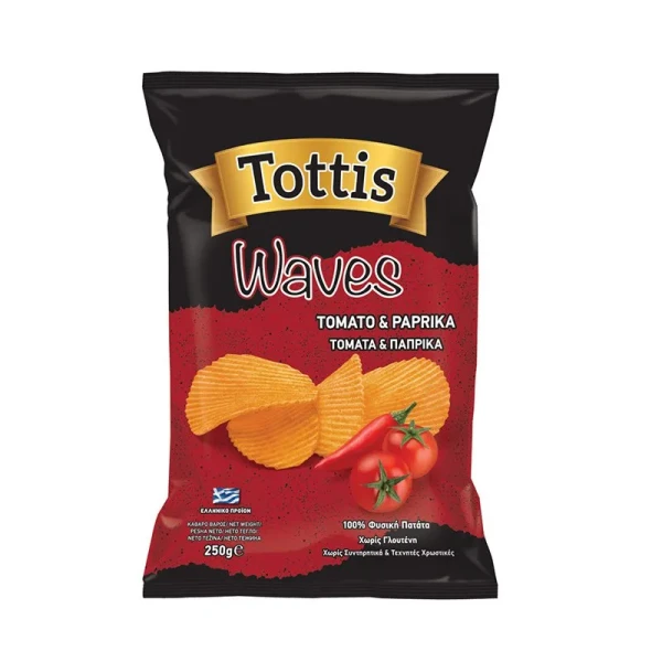 Πατατάκι Κυματιστό Πάπρικα TOTTIS 25gr (36x25gr)