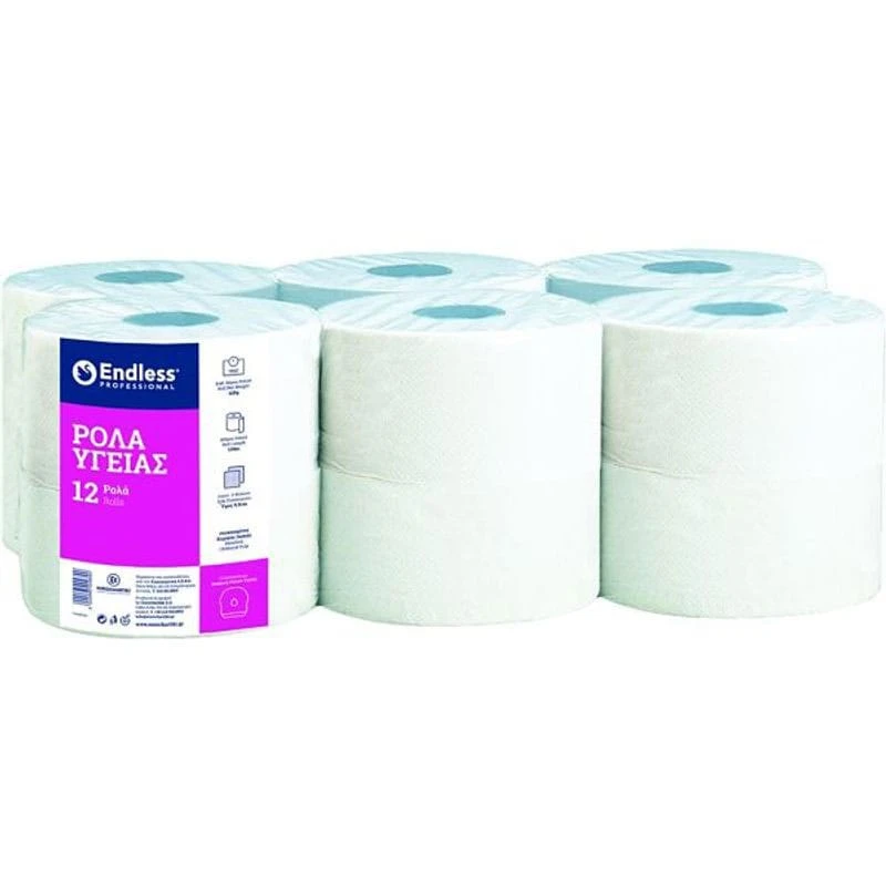 Χαρτί Ρολό Υγείας Επαγγελματικό Συσκευής ENDLESS 12τμχ (12x450gr)