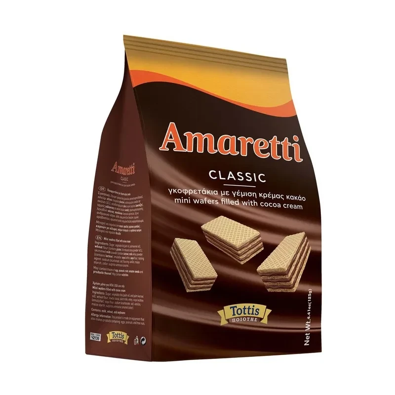 Γκοφρέτα με Κρέμα & Κακάο σε Σακούλα AMARETTI 125gr (12x 125gr)