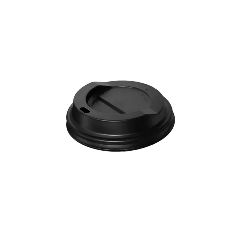 Καπάκι Πλαστικό Μαύρο Πιπίλα για 250ml (8oz) Ποτήρι 100 τμχ
