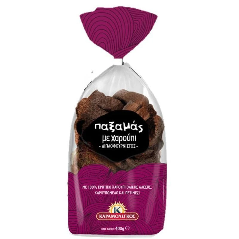 Παξαμάς με Χαρούπι & Πετιμέζι ΚΑΡΑΜΟΛΕΓΚΟΣ 400gr