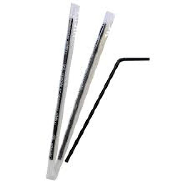 Καλαμάκι Φραπέ Σπαστό 1/1 Επαν/μενο Μαύρο 210mm x 5mm 1000τμχ