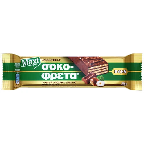 Σοκοφρέτα Γάλακτος Μaxi με Φουντούκια ΙΟΝ 60gr (20x60gr)