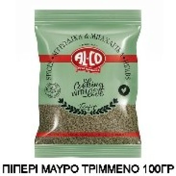 Πιπέρι Μαύρο Τριμμένο σε Φακελάκι ALCO 100gr (10x100gr)