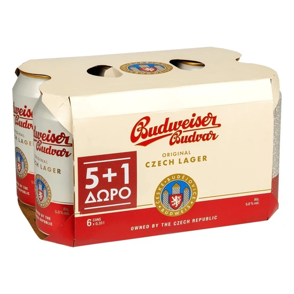 Μπύρα Κουτί BUDWEISER 330ml (5+1 ΔΩΡΟ)