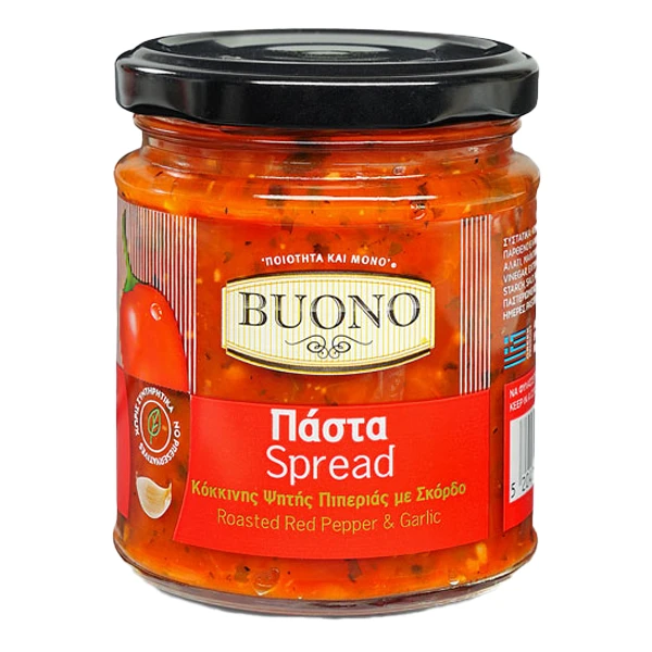 Πάστα Κόκκινης Ψητής Πιπεριάς με Σκόρδο BUONO 200gr