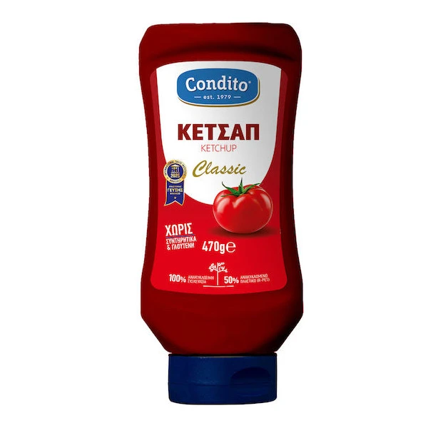 Κέτσαπ Χωρίς Γλουτένη Classic CONDITO 470gr