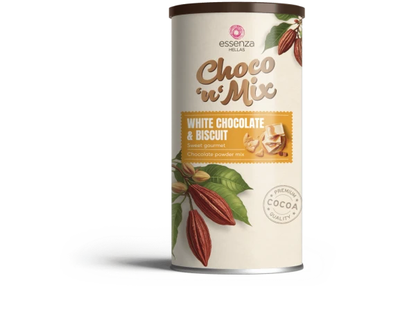 Σκόνη Ροφημάτων White Chocolate, Biscuit & Caramel CHOCO N MIX ESSENZA 500gr