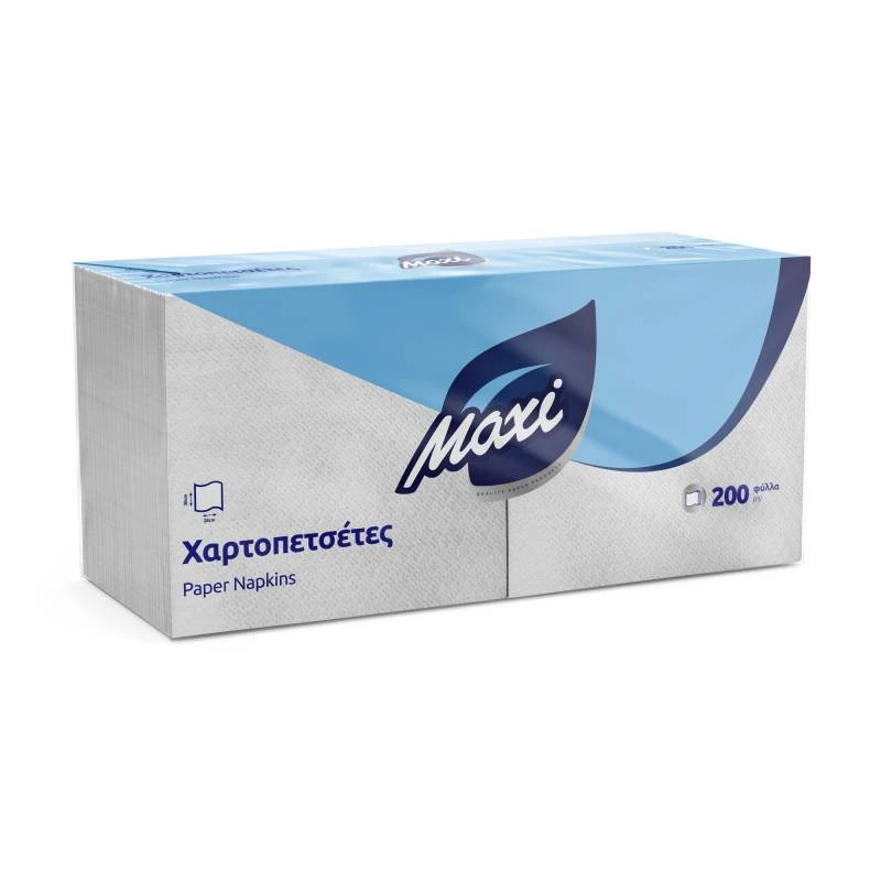 Χαρτοπετσέτα 28x30 Λευκή Πακετάκια MAXI 200τμχ