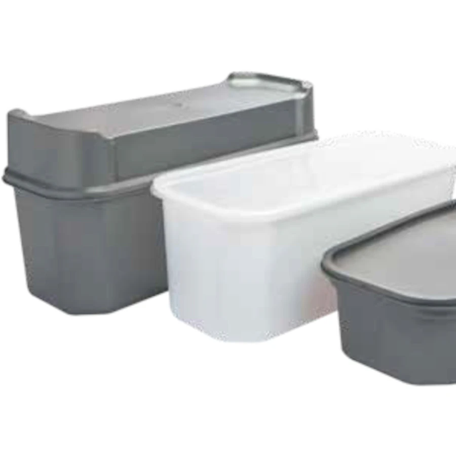 Δοχείο Παγωτού Γκρι Σετ 2 Υπερυψωμένο Καπάκι 5lt DK GROUP 5τμχ