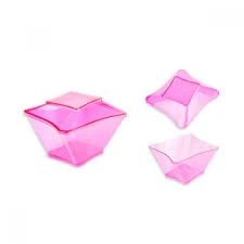 Μπωλ Τετράπλευρο Κυματιστό Ροζ 120ml DK GROUP 300τμχ