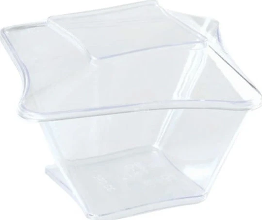 Μπωλ Τετράπλευρο Κυματιστό Διάφανο 120ml DK GROUP 50τμχ