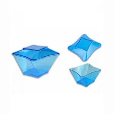 Μπωλ Τετράπλευρο Κυματιστό Σιέλ με Καπάκι 120ml DK GROUP 50τμχ