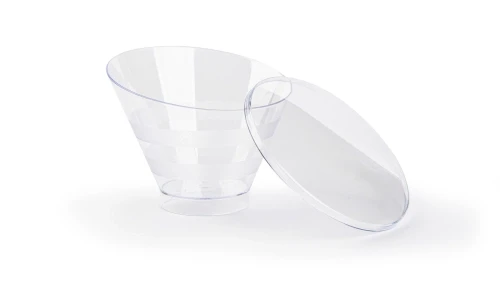 Μπωλ Ασύμετρο Διαφανές 200cc με Καπάκι DK GROUP 25τμχ