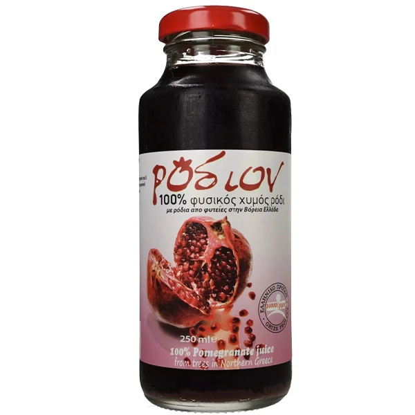 Χυμός Ρόδι σε Γυάλινο - 100% Χυμός Ρόδι 250ml