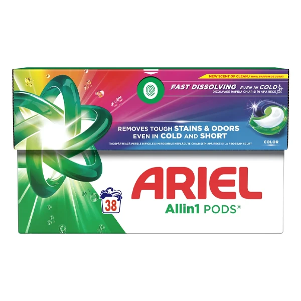 Απορρυπαντικό Ρούχων Pods All in 1 Color ARIEL 38τμχ