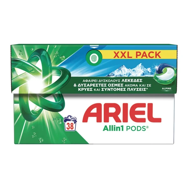 Απορρυπαντικό Πλυντηρίου Pods All in 1 Alpine ARIEL 38τμχ