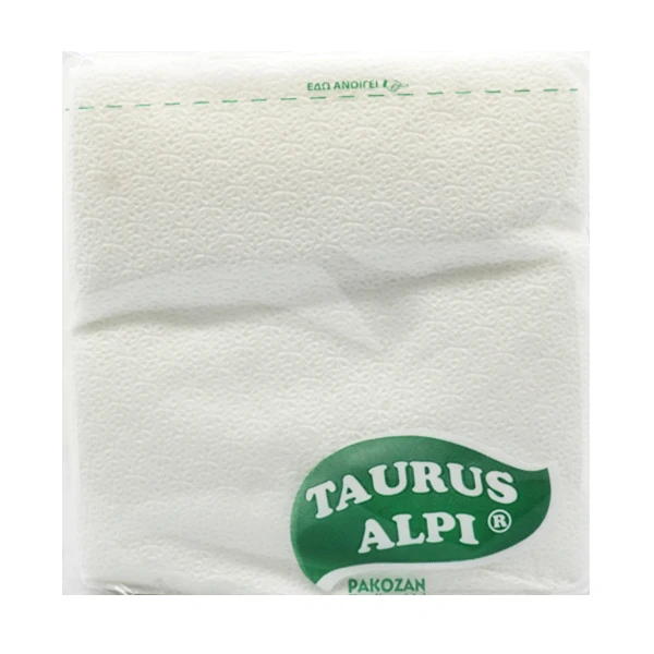 Χαρτοπετσέτα Λευκή 33x33cm TAURUS ALPI 60τμχ