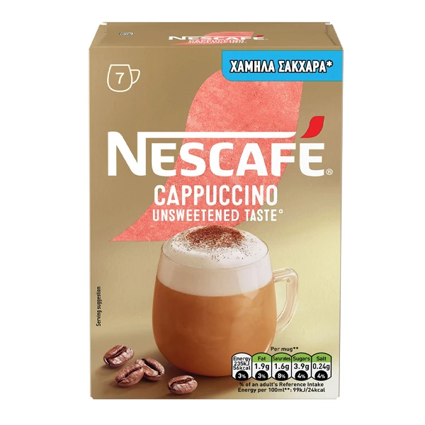 Cappuccino Unsweetened Taste NESCAFE 7τμχ (7x14,2gr)