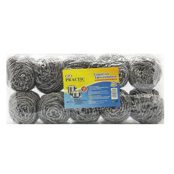 Σφουγγαράκι Συρμάτινο Inox 40gr PRACTIC 10τμχ