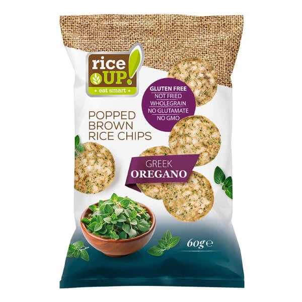 Τσιπς Ρυζιού Ολικής Άλεσης με Ελληνική Ρίγανη RICE UP 60gr