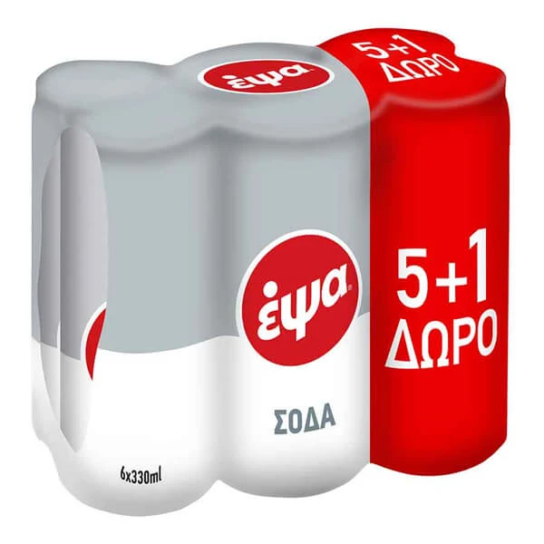 Αναψυκτικό Σόδα σε Κουτί ΕΨΑ 330ml (5+1 ΔΩΡΟ)