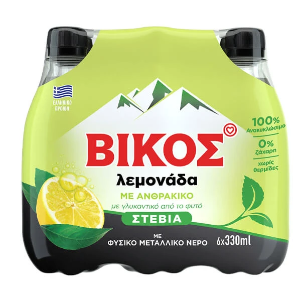 Αναψυκτικό Λεμονάδα Stevia ΒΙΚΟΣ 330ml (6x330ml)