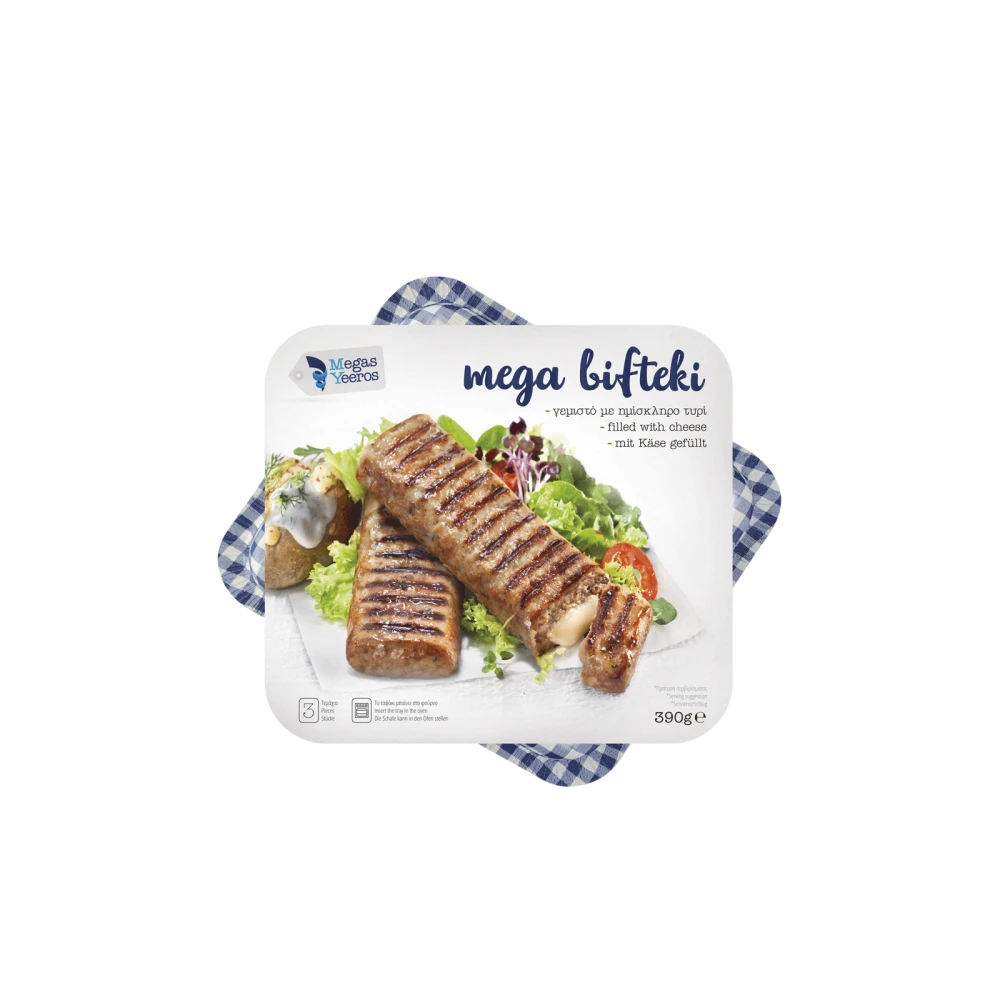 Μπιφτέκι Γεμιστό με Κασέρι MEGA YEEROS 130gr