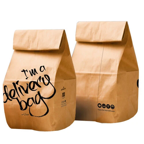 Χαρτοσακούλες 80gr με Εκτύπωση "Delivery" Kraft 300τμχ