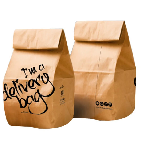 Χαρτοσακούλες 80gr με Εκτύπωση "Delivery" Kraft 300τμχ