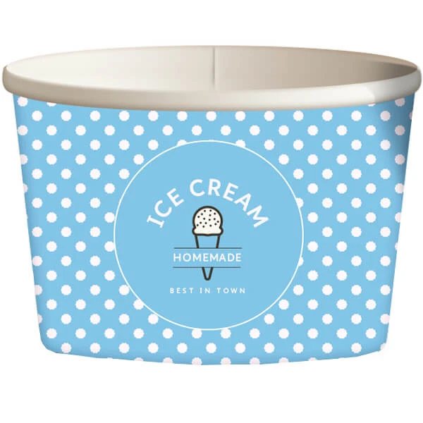Χάρτινο Κύπελο Παγωτού Dot Blue 50τμχ