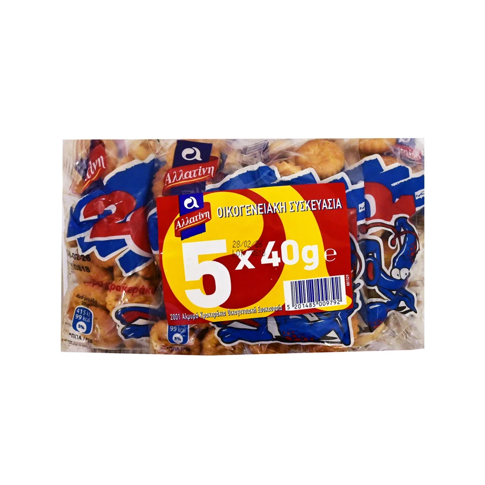 Κράκερς Αλμυρά Σνακ ΑΛΛΑΤΙΝΗ 40gr (5x40gr)
