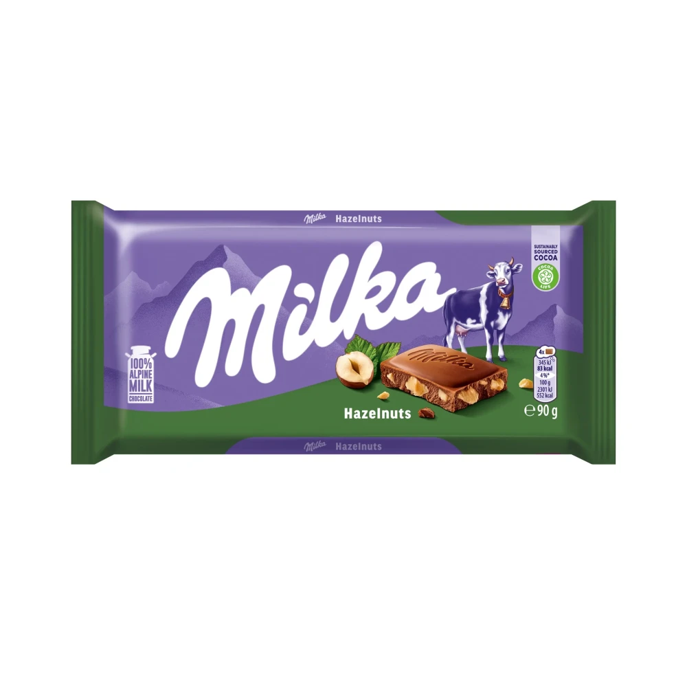 Σοκολάτα με Φουντούκια MILKA 90gr