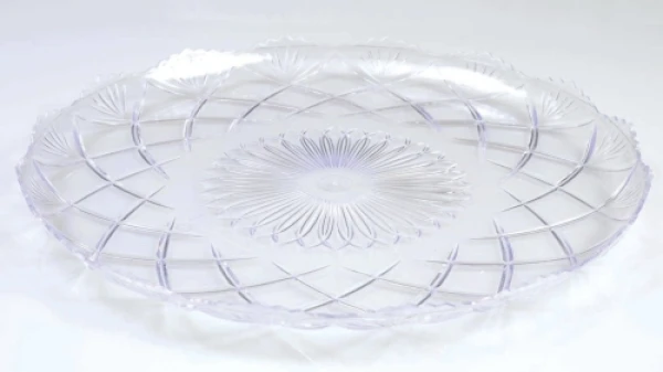 Δίσκος Βαθύς Σκαλιστός Διάφανος 25cm DK GROUP 1kg