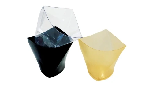 Μπωλ Τρίπλευρο Κυματιστό Μαύρο 200ml DK GROUP 50τμχ