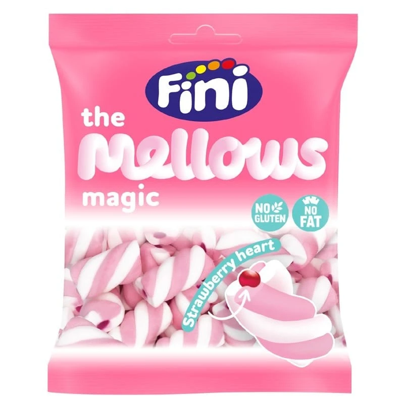 Ζελεδάκια Twist Mellows Κρέμα - Φράουλα FINI 80gr (12x80gr)