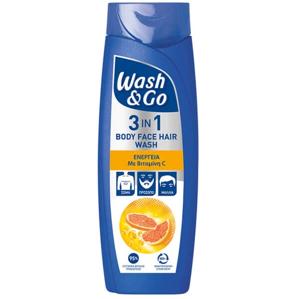 Σαμπουάν Vitamin C Men WASH & GO 360ml (1+1 ΔΩΡΟ)