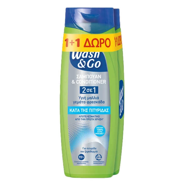 Σαμπουάν Anti-Dand WASH & GO 360ml (1+1ΔΩΡΟ)