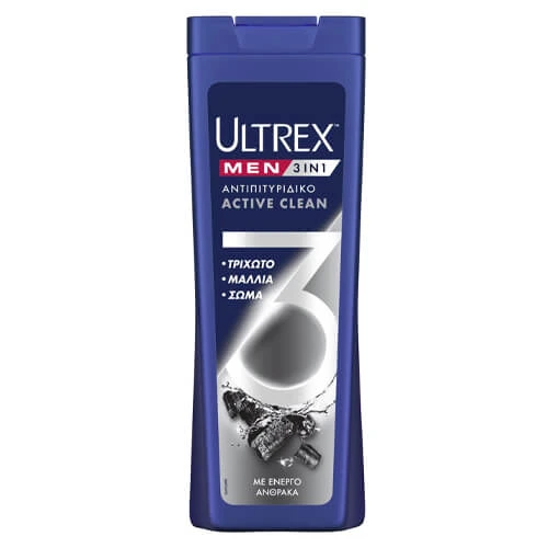 Σαμπουάν 3in1 Active Clean ULTREX 360ml