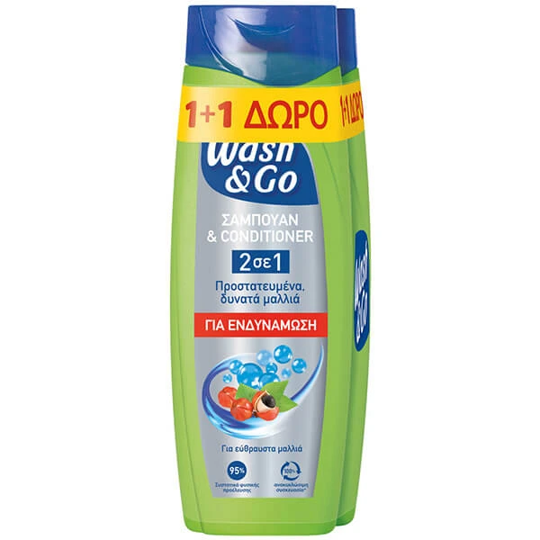 Σαμπουάν Men Fortyfing WASH & GO 360ml (1+1 ΔΩPO)