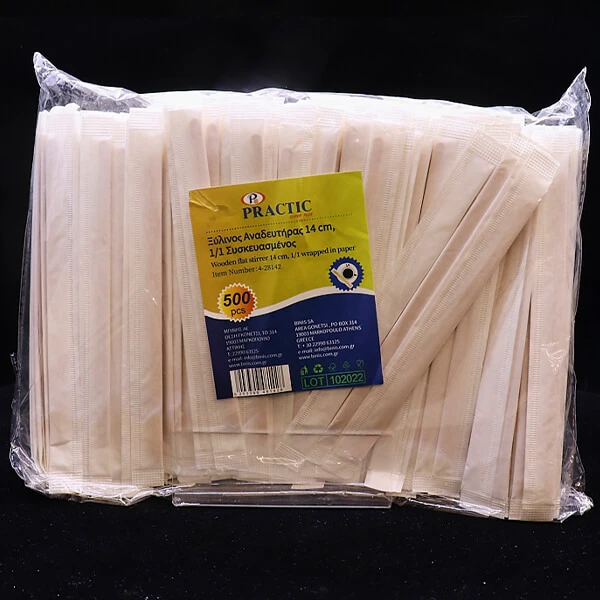 Αναδευτήρας Ξύλινος 1/1 14cm PRACTIC 500τμχ