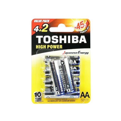 Μπαταρία Αλκαλική ΑΑ TOSHIBA 6τμχ (4+2 ΔΩΡΟ)