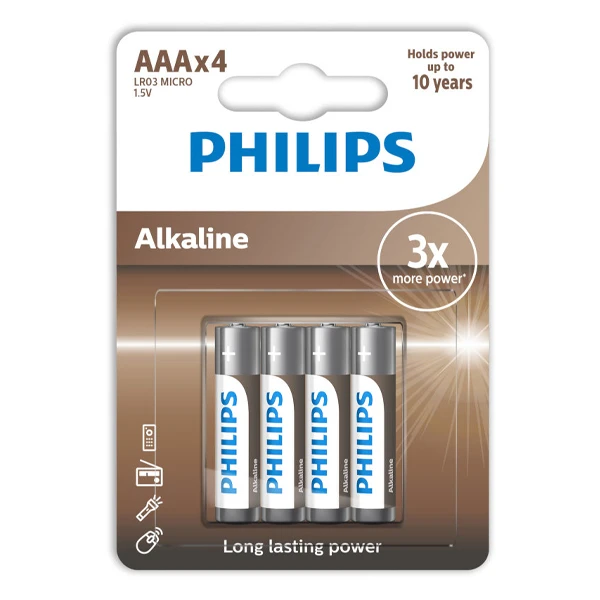 Μπαταρίες Αλκαλικές ΑΑΑ PHILIPS 4τμχ