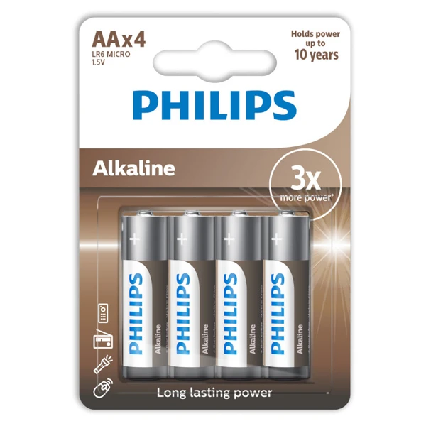 Μπαταρία Αλκαλική ΑΑ PHILIPS 4τμχ